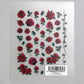【レジンクラブ】レジン封入シール 『Red rose 赤いバラ』★両面タイプ★