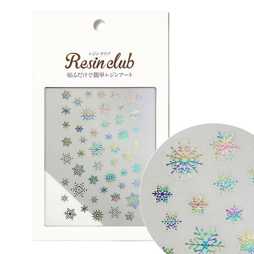 【レジンクラブ】レジン封入シール 『雪の結晶2 メタリックレインボー』