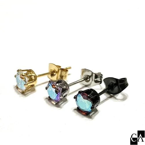 CrystalAglaia　ステンレス製クラウン型石座 ピアス （AngelDrops ラウンド：5mm用）