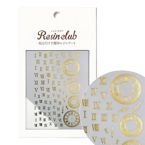 【レジンクラブ】レジン封入シール 『ローマ数字 ゴールド』